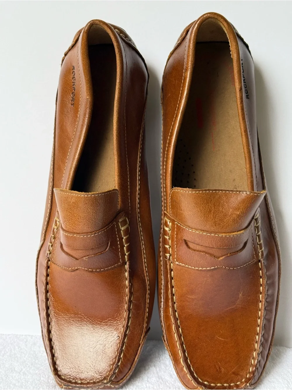 Rockport Men’s Cognac Leather Penny Loafers